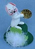 Annalee 3" Lucky Irish Mouse Ornament Holding Coin - Mint - 170402sq