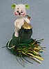 Annalee 3" Lucky Irish Mouse on Hat Ornament with Sack of Coins - Mint - 170403ox