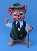 Annalee 6" Sean O'Mouse with Walking Stick - Open Eyes - Mint - 171106