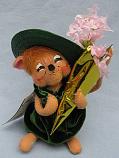 Annalee 6" Irish Girl Mouse Holding Flowers - Mint - 171204sqx