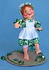 Annalee 7" St. Patricks Day Girl Holding Shamrock - Mint - 171497