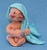 Annalee 5" Baby in Diaper Holding Aqua Blanket - Mint - 196195aqua