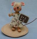 Annalee 3" Teacher Mouse with Ivory Floral Dress - Near Mint - 199296xoa