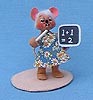 Annalee 3" Teacher Mouse with Blue Floral Dress - Mint - 199297