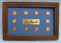 Annalee 11" x 7" 1996 Logo Pins in Wooden Frame - Excellent