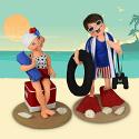 Annalee 9" Retro Beach Hunk & Beach Babe Man AIA 2023 - Mint - 851323-851223