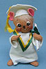 Annalee 7" Graduation Mouse in White - Mint - 210095