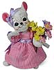 Annalee 6" Spring Girl Mouse with Flowers 2019 - Mint - 211319