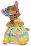 Annalee 6" Spring Girl Mouse Holding Bird 2020 - Mint - 211920