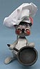 Annalee 7" Chef Mouse Holding Frying Pan - Near Mint - Signed - 212583s