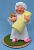 Annalee 7" Bedtime Girl in Bathrobe with Teddy Bear - Mint/ Near Mint - 235394xo