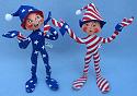 Annalee 9" Blue and  Red Patriotic Elves - Near Mint - 242907-242807ooh