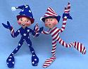 Annalee 9" Blue and  Red Patriotic Elves - Mint - 242907-242807ooh