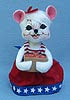 Annalee 6" Patriotic Picnic Girl Mouse with Basket of Strawberries - Mint - 250512