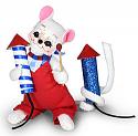 Annalee 3" Red, White and Blueberry Mouse 2023 - Mint - 260023	