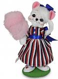 Annalee 6" Patriotic Cotton Candy Girl Mouse 2020 - Mint - 260520
