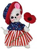 Annalee 6" Poppy Girl Mouse 2024 - Mint - 260624