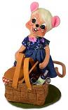 Annalee 6" Picnic Mouse with Basket & Wine Bottle 2021 - Mint - 261121