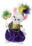 Annalee 6" Mardi Gras Girl Mouse 2023 - Mint - 261923