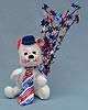 Annalee 8" Patriotic Bear with Tie - Open Eyes - Mint - 279203tong