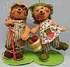 Annalee 10" Betty and Billy Bear Farmers - Excellent - 2801-2802-98a