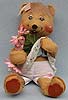 Annalee 10" Girl Bear with Flowers - Very Good - 283586a