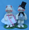 Annalee 10" Bride & Groom Cats - Very Good / Good - 2904-2902-87a