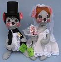Annalee 12" Bride & Groom Mice - Mint - 2905-2910-82ox