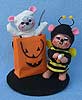 Annalee 3" Trick or Treat Bumblebee & Mummy Mice - Mint - 300112