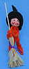Annalee 5" Orange Halloween Elf with Broom - Mint / Near Mint - 300197