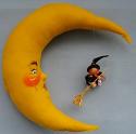 Annalee 3" Witch with 18" Halloween Moon Mobile - Mint - 300395ox