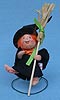 Annalee 3" Witch Kid with Broom - Signed - Mint - 300495s