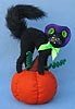 Annalee 4" Black Cat on Pumpkin - Mint - 300612