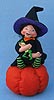 Annalee 4" Witch Kid on Pumpkin with Frog - Mint - 300712
