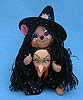 Annalee 6" Witch Mouse Holding Witch Mask - Mint - 300904