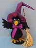 Annalee 7" Crow Witch with Broom 2017 - Mint - 301417	