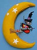 Annalee 7" Witch Mouse on Broom with Moon Mobile - Mint / Near Mint - 301581xo