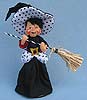 Annalee 10" Polka Dot Witch with Broom 2015 - Mint - 302215