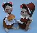 Annalee 7" Pilgrim Boy & Girl Mouse - Near Mint - 3076-3077-96