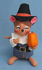 Annalee 6" Pilgrim Boy Mouse Holding Pumpkin - Mint - 307706