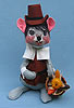 Annalee 12" Brown Pilgrim Boy Mouse - Mint - 308085