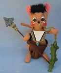 Annalee 6" Indian Boy Mouse with Spear & Fish - Near Mint - 309006oxt