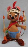 Annalee 7" Indian Boy Mouse with Bow and Arrow - Mint - Signed Annalee - 309087soxt