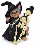 Annalee 5" Witch Mouse with Mr Bones 2023 - Mint - 310323
