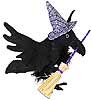Annalee 6" Hocus Pocus Witch Crow with Broom 2019 - Mint - 310419