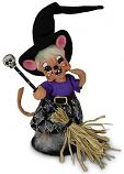 Annalee 6" Witch Mouse with Broom 2020 - Mint - 311420