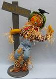 Annalee 23" Scarecrow with Corn Patch Sign & Crow - Near Mint - 314903a