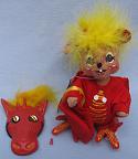 Annalee 6" Trick or Treat Dragon Mouse with Mask 2005 - Excellent - 328805a