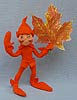 Annalee 5" Orange Fall Elf with Leaf - Mint - 329894