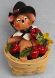 Annalee 3" Apple Picking Boy Mouse - Near Mint - 350008sqxt